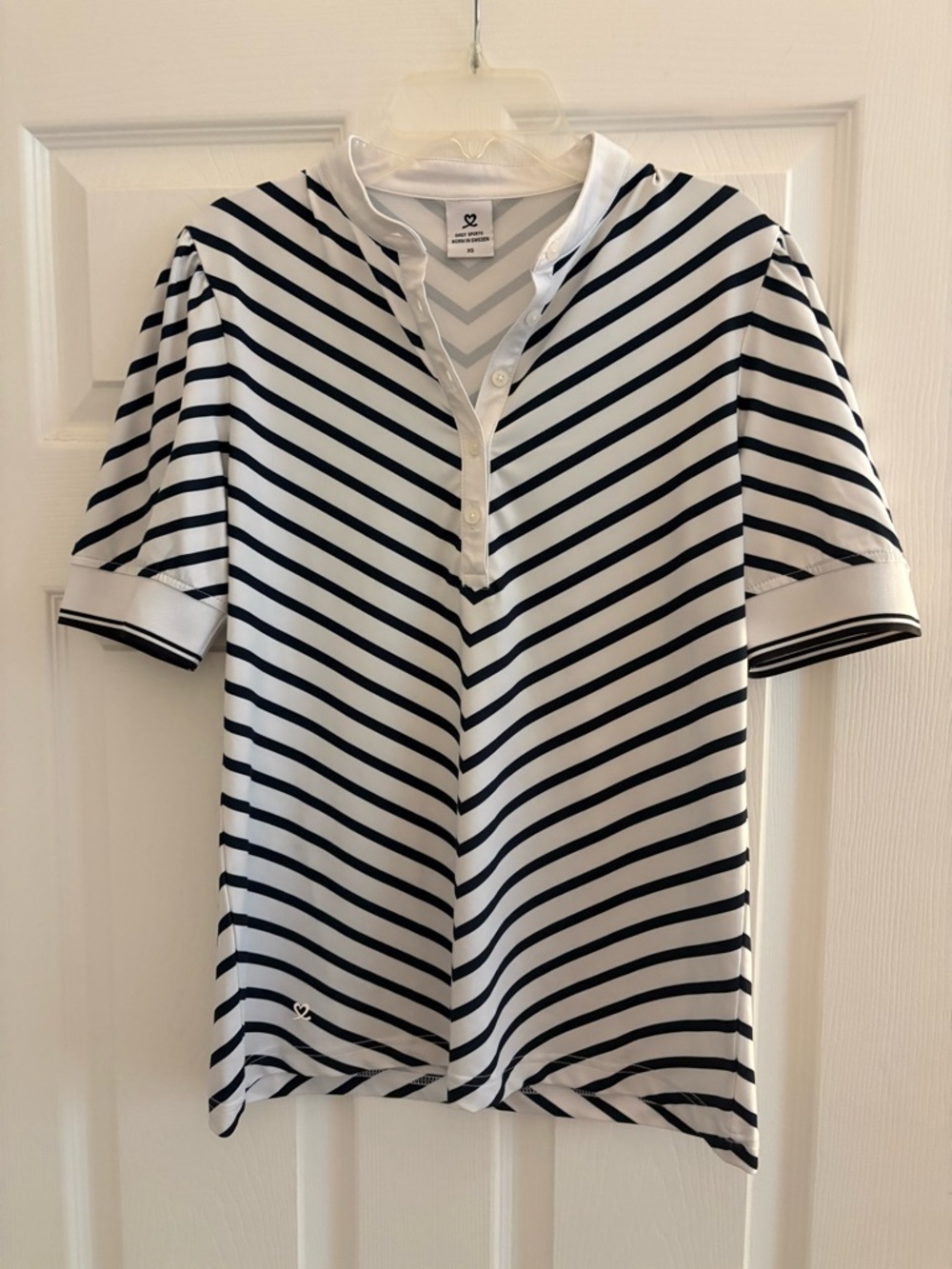 Daily Sports White Polo with  Chevron Stripes